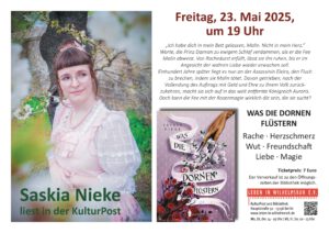 Mehr über den Artikel erfahren Lesung in der KulturPost Wilhelmsruh (23. Mai 2025)